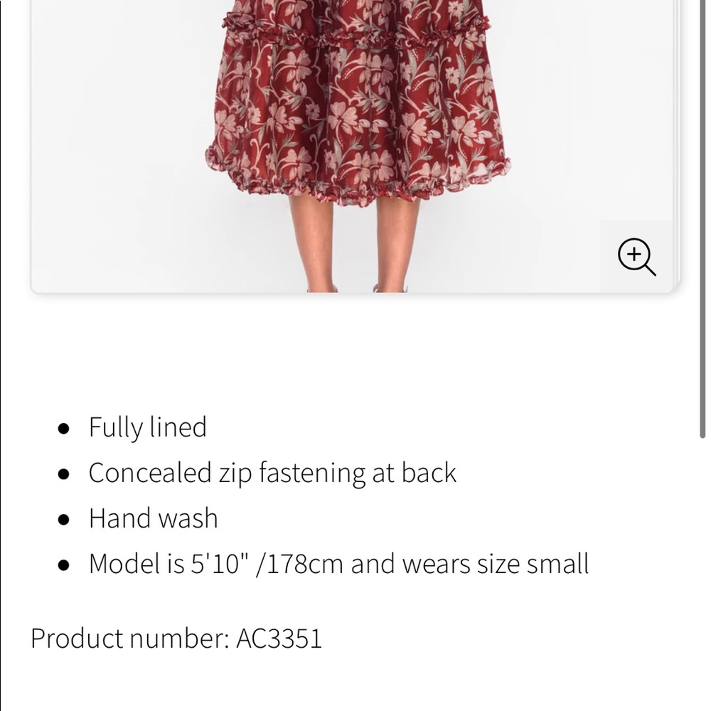 True decadence Burgundy Organza midi dress US4 - Picture 6 of 17